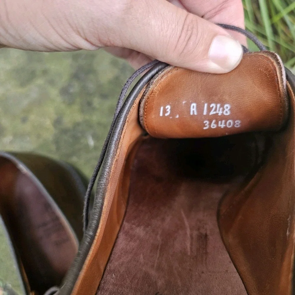 Allen Edmonds 13 Delray Brown Leather Oxford Dress Shoe Lace Up Split Toe Derby‎